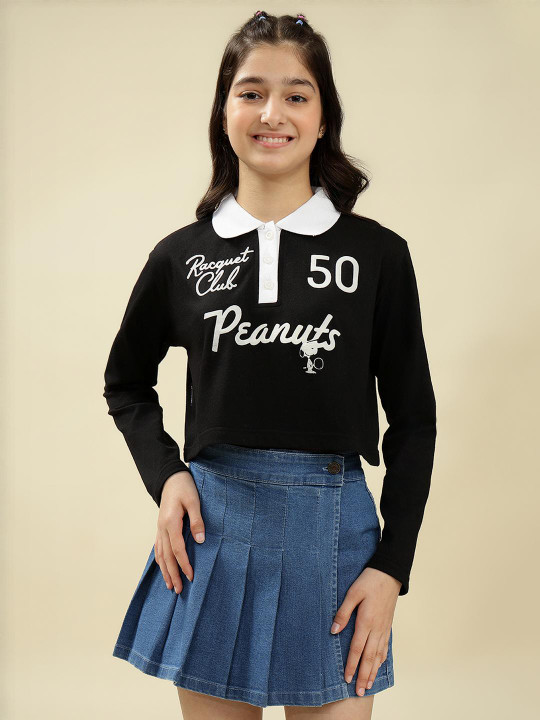 Lil Tomatoes Girls Typography Printed Cotton Top