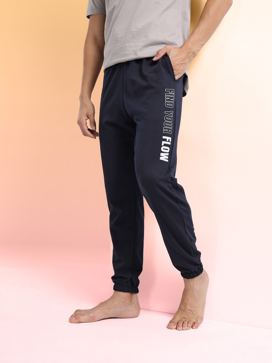 HRX by Hrithik Roshan Men Typography Printed Mid Rise Regular Fit Yoga Joggers