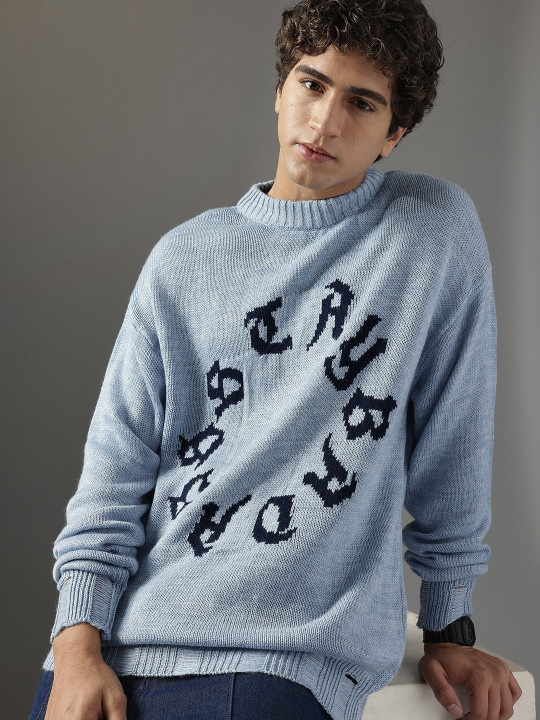 FCUK Typography Knitted Pullover Sweater