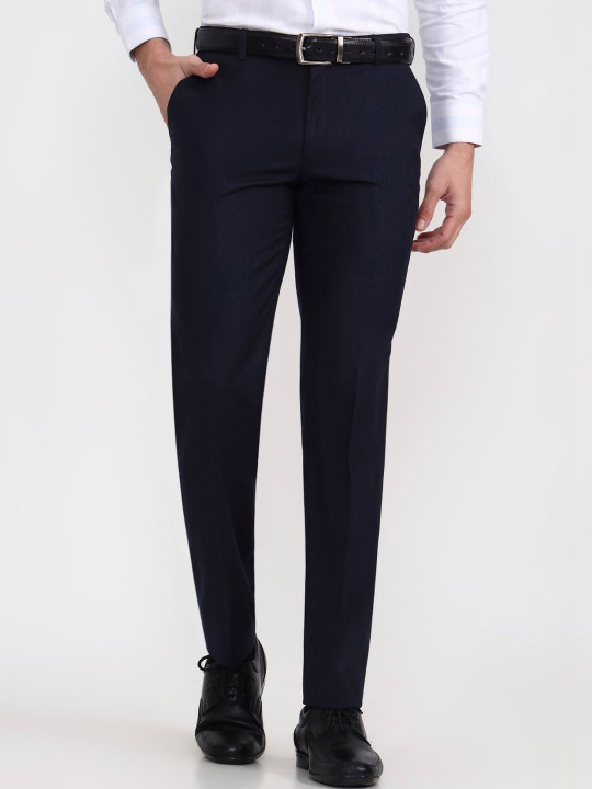 JADE BLUE Men Textured Trousers