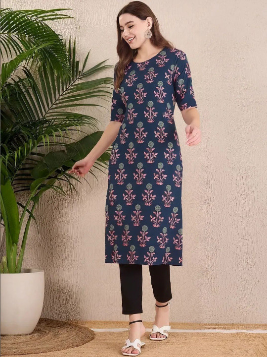 popmantra Women Ethnic Motifs Printed Crepe Kurta