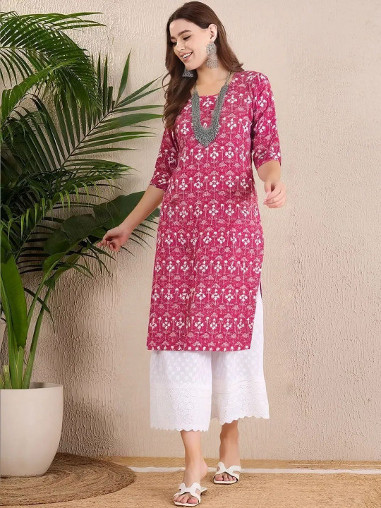 popmantra Women Ethnic Motifs Printed Crepe Kurta