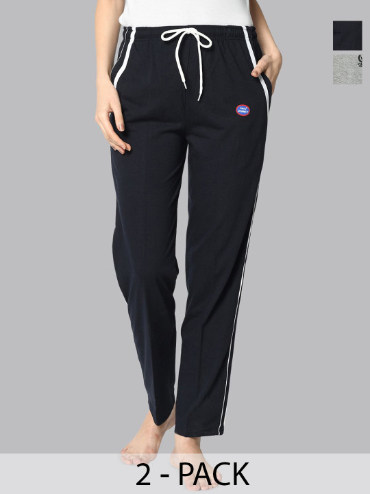 MACK JONNEY Women Pack of 2 Solid Track Pants