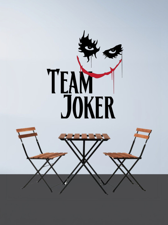 Sai Designs Black & Red Joker Printed Self-Adhesive Wall Stickers