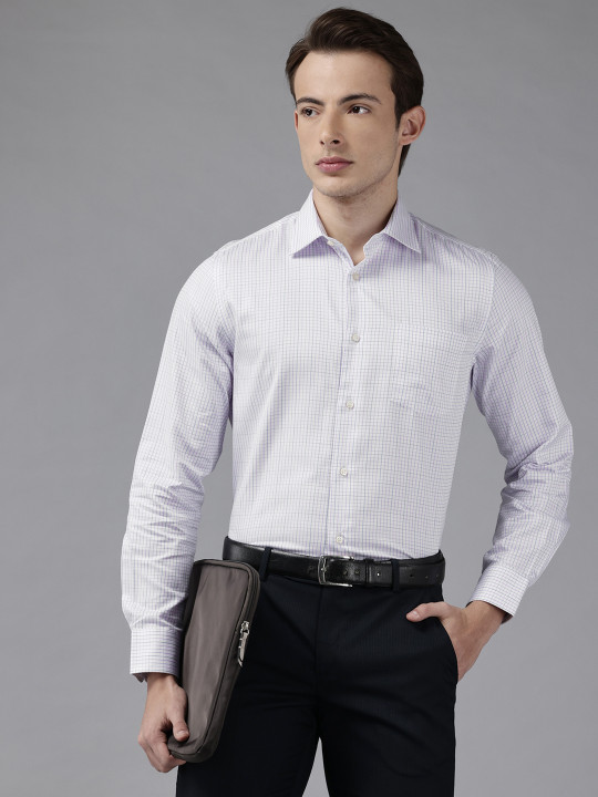Blackberrys Slim Fit Micro Checked Pure Cotton Casual Shirt