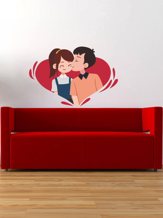 Sai Designs Red & Blue Valentine's Day Special Decorative Multicolor Sticker