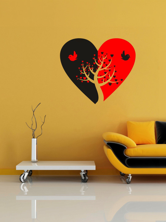 Sai Designs Black & Red Love Tree Wall Sticker