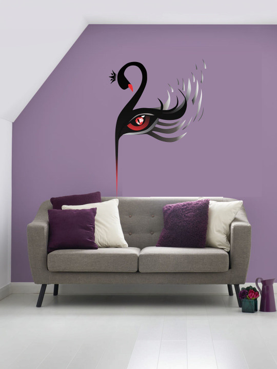 Sai Designs Black & Red Printed Self-Adhesive Wall Stickers