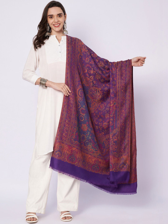 SWI Stylish Women Floral Woven Design Shawl