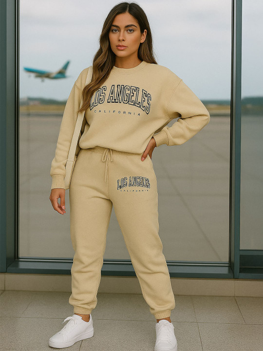 KASHIAN Round Neck Printed Sweatshirt & Printed Joggers Co-Ords