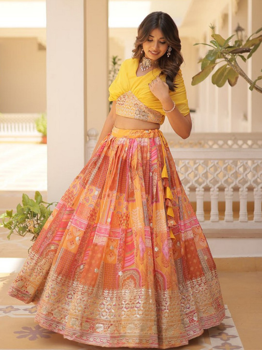 Livewear Embellished Sequinned Ready to Wear Lehenga &