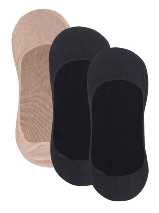 N2S NEXT2SKIN Women Pack Of 3 Assorted Shoe-Liners Cotton Socks