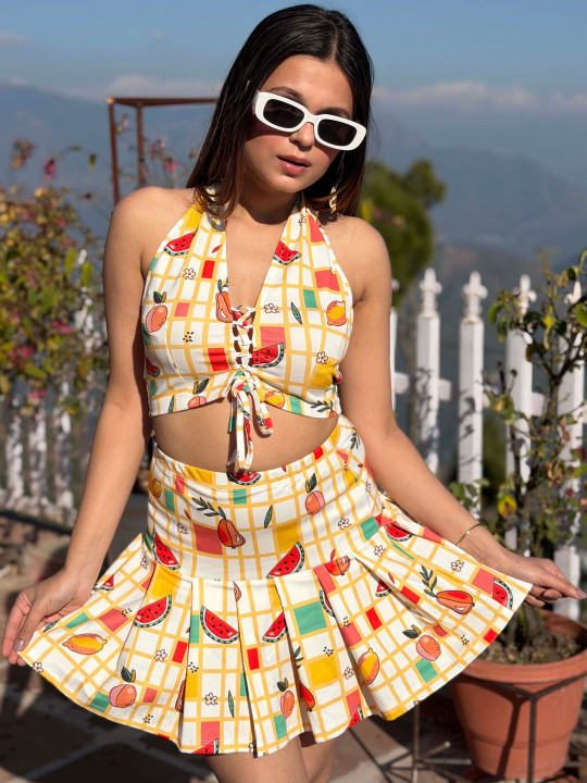 TANDUL Women Printed Top with Skirt
