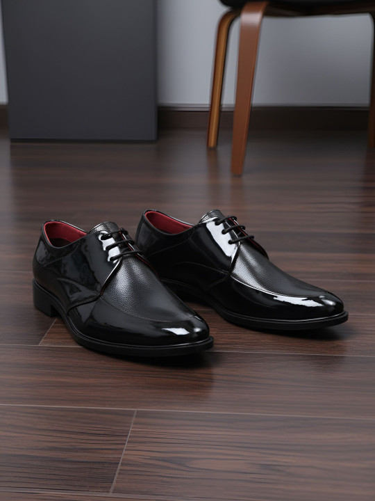 House of Pataudi Men Round Toe Lace-UP Formal Derbys