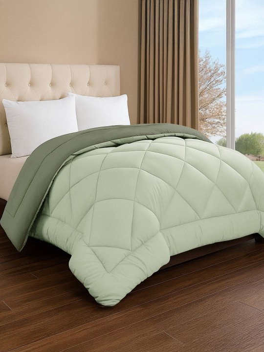 Story@home Olive Green & Green Microfiber AC Room 210 GSM Comforter