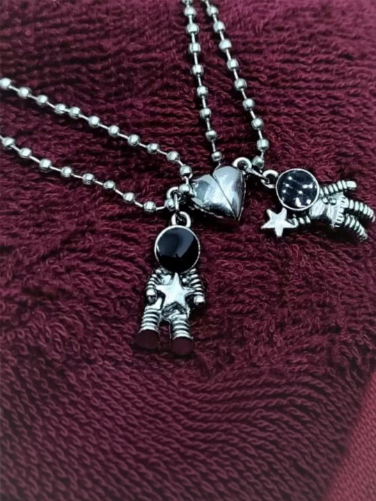 FASHWEGON Silver-Plated Quirky Pendants with Chains