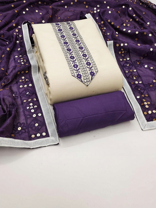 KALINI Embroidered Unstitched Dress Material