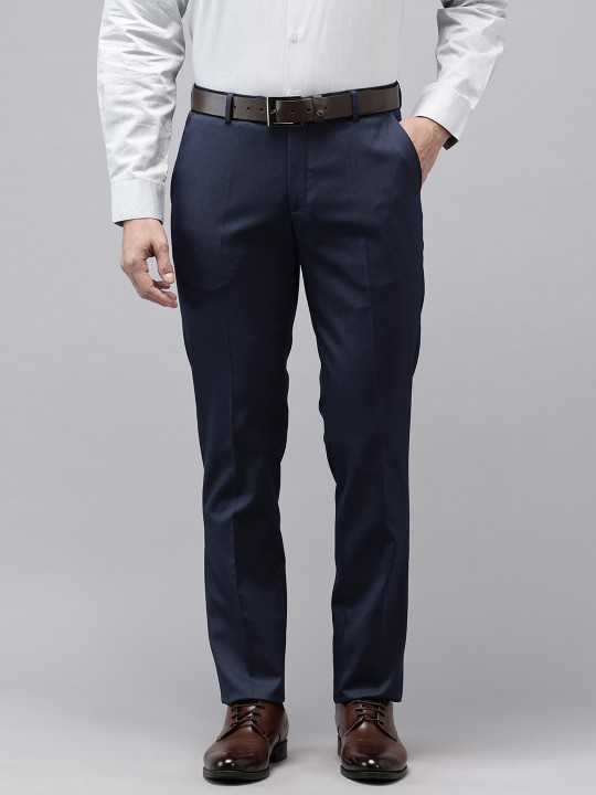 Arrow Men Striped Hudson Tailored Fit Formal Trousers