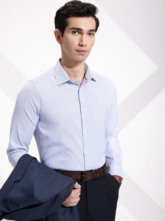 INVICTUS Micro Checked Urban Slim Fit Formal Shirt