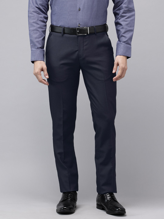 Arrow Men Hudson Tailored Fit Textured Formal Trousers