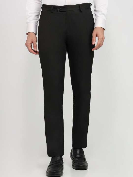 Raymond Checked Slim Fit Structure Trousers
