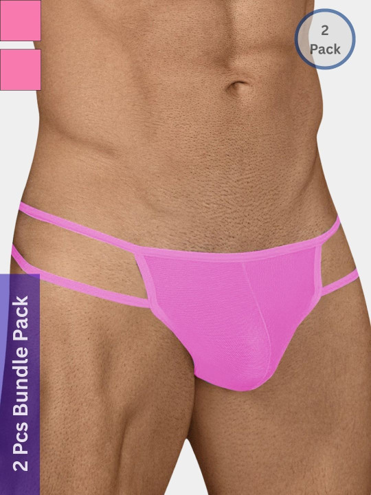 NIMRA FASHION Pack of 2 Solid Polyester Mid-rise Inner Elastic Bikini Briefs