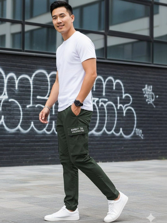 R.Code by The Roadster Life Co. Men Cotton Cargo Track Pants