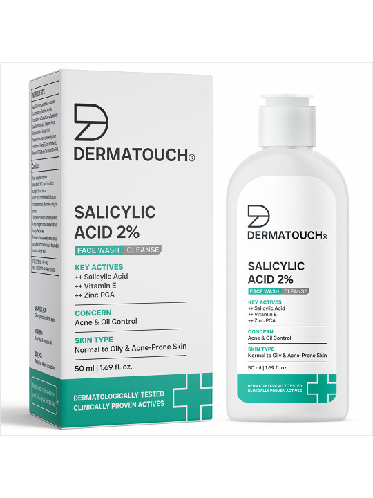 Dermatouch Salicylic Acid 2% Face Wash With Vitamin E & Zinc PCA - 50 ml