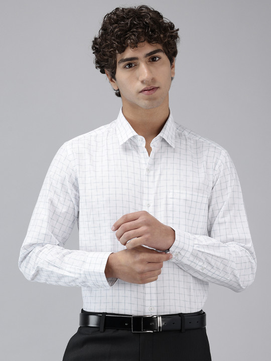 Arrow Manhattan Slim Fit Checked Pure Cotton Formal Shirt