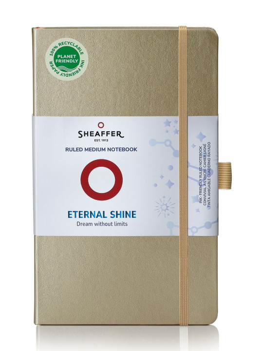 Sheaffer Metallic Champagne Gold Eternal Shine 90 GSM Hardbound Notebook - Medium