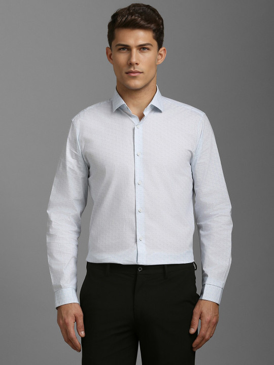 Louis Philippe Ath.Work Super Slim Fit Geometric Printed Semiformal Shirt
