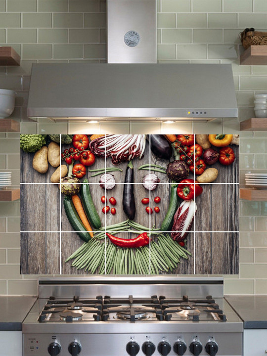 Sai Designs Red & Green Waterproof Kitchen Wall Sticker
