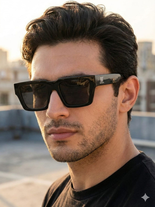 David Martin Black Square Sunglasses