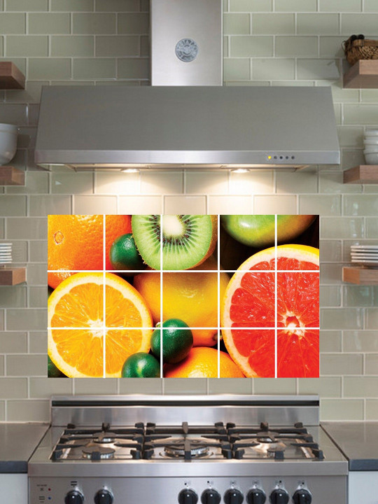 Sai Designs Yellow & Red Waterproof Kitchen Wall Sticker