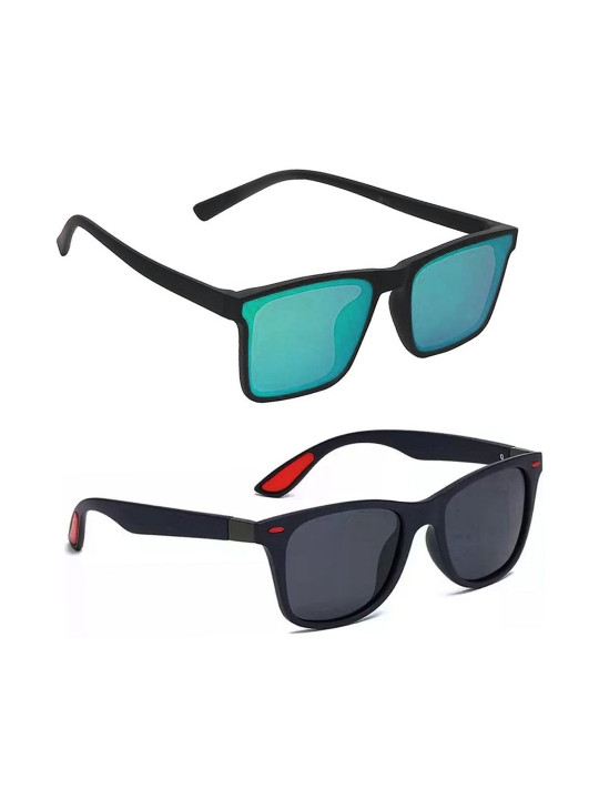 Elligator Men Green & Black Lens Sunglasses