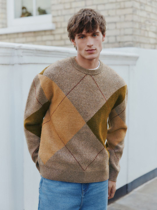 NEXT Argyle Wool Blend Pullover