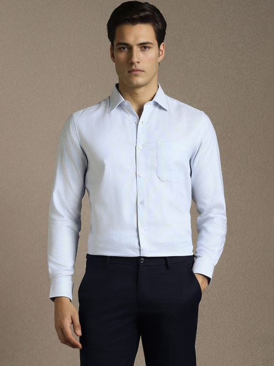 Louis Philippe Men Striped Formal Shirt