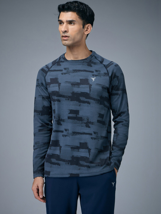Technosport Men Printed Antimicrobial Slim Fit T-shirt