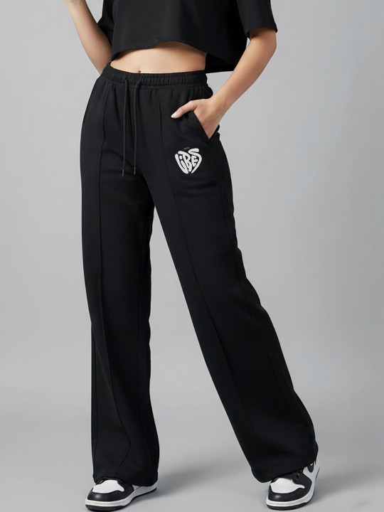glitchez Women Wide Leg Regular Track Pants