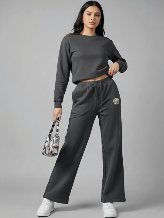 glitchez Women Wide Leg Regular Track Pants