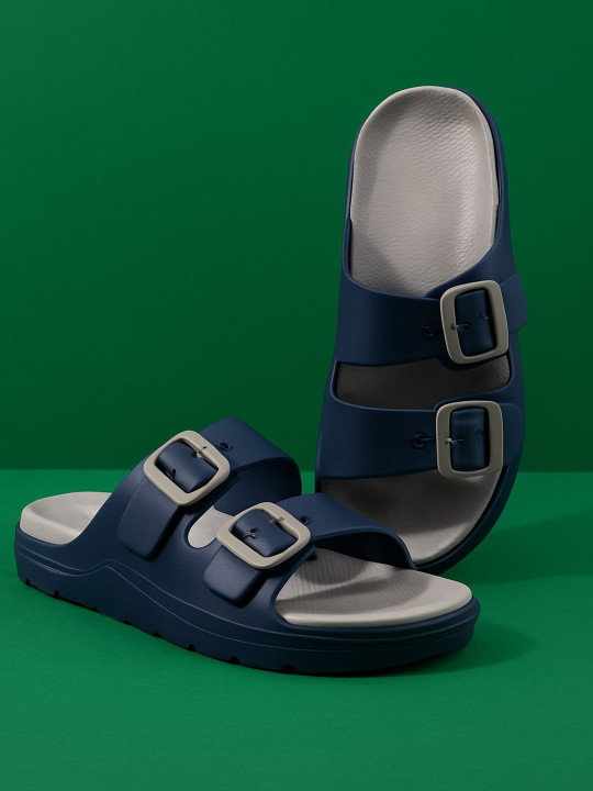 glitchez Men Solid Lightweight Sliders