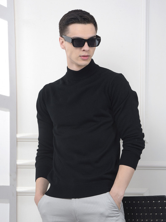 Crimsoune Club Men Solid High Neck Pullover Sweater