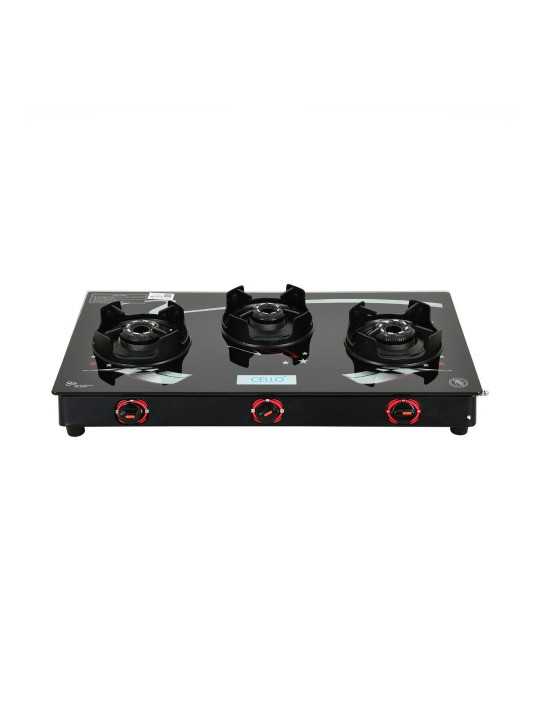 Cello Glass 3 Burners Manual Gas Stove
