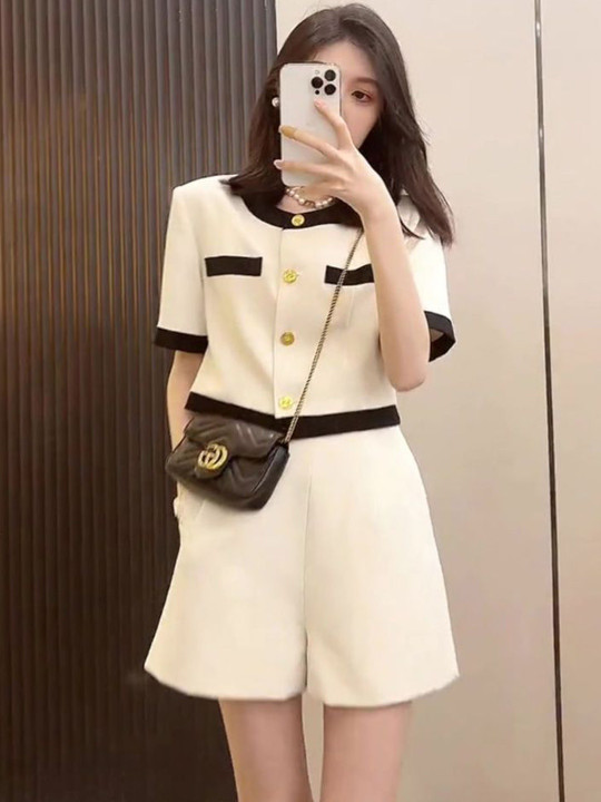 StyleCast Round Neck Shirt & Shorts Co-Ords