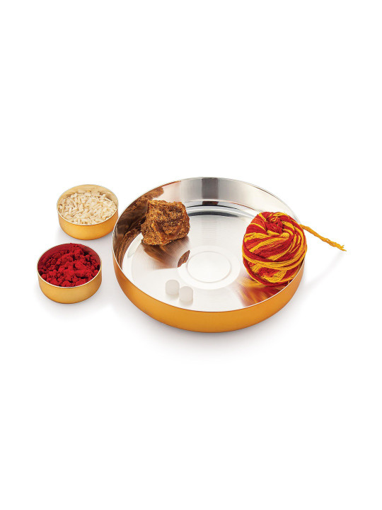 Silverglow 3 Pieces Stainless Steel Durable Panchapatra Set