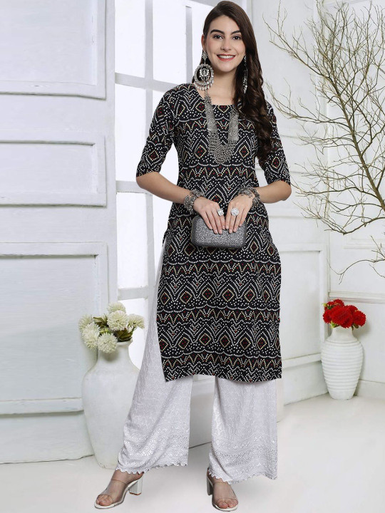 popmantra Women Ethnic Motifs Printed Crepe Kurta