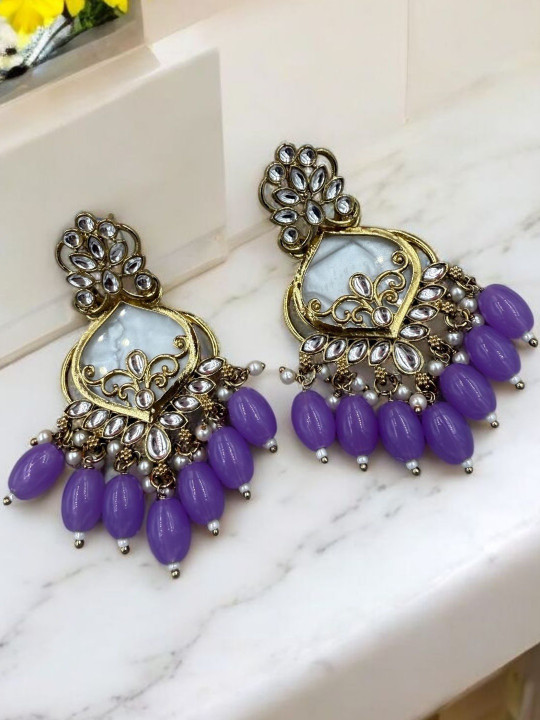 VINAARI Geometric Drop Earrings