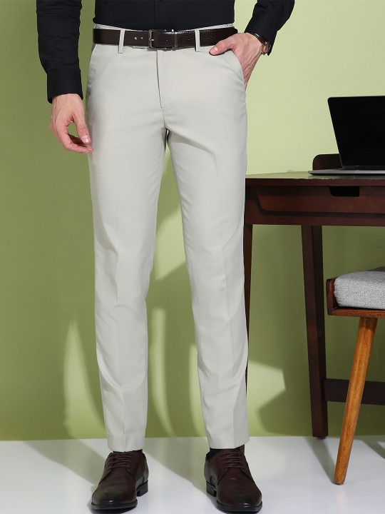 encore by INVICTUS Men Slim Fit Pleated Trousers