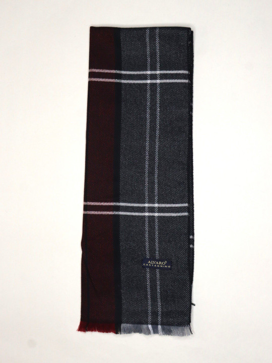 Alvaro Castagnino Men Checked Merino Wool Mufflers
