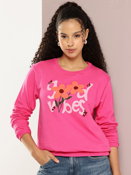 DILLINGER Womens Relaxed Fit Puff Printed Long Sleeve Tshirt